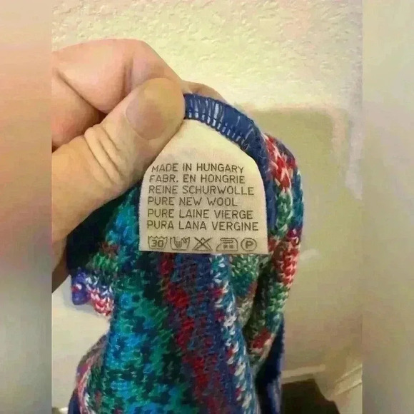 Steffner Vintage Sweater made in Hungary Fair Isle Retro 100% Wool 90's Grandpa - Picture 9 of 9